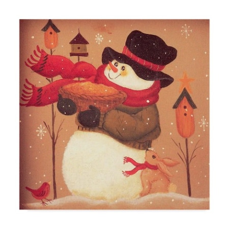 Beverly Johnston 'Snowman Pie' Canvas Art,14x14